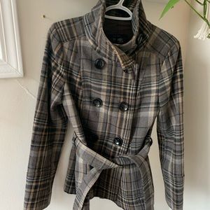 Zara Wool blend plaid coat